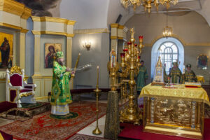 литургия в Спасо-Преображенском соборе города Тамбова